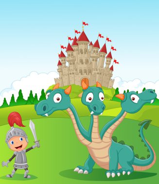 Çizgi film knight ile üç başlı ejderha