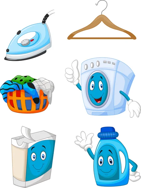 Happy cartoon laundry — Stock Vector