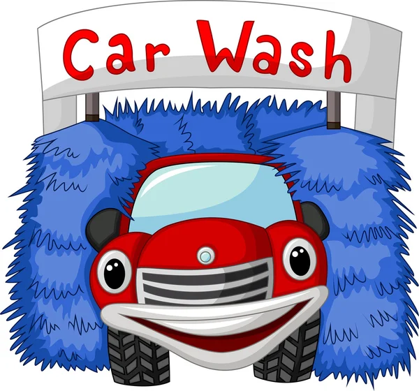 Automatic car wash cartoon — Stock Vector