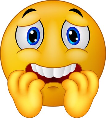 Scared emoticon smiley cartoon clipart