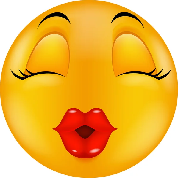 Σέξι κόκκινο lip στρογγυλό χαμογελαστό πρόσωπο κινουμένων σχεδίων — Διανυσματικό Αρχείο