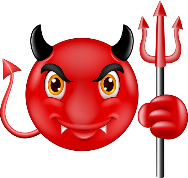 Diabo emoticon desenhos animados — Vetor de Stock