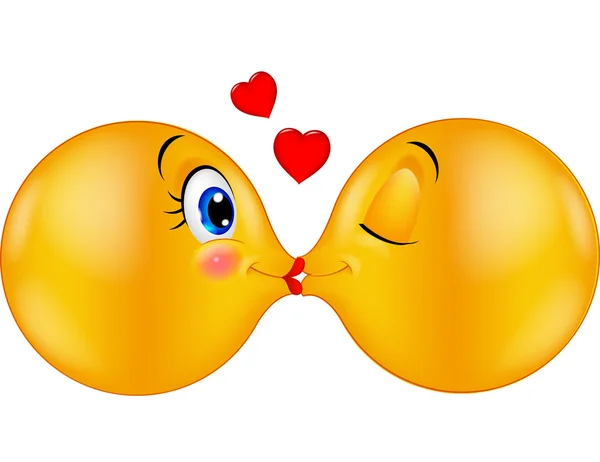 Bacio emoticon cartone animato — Vettoriale Stock