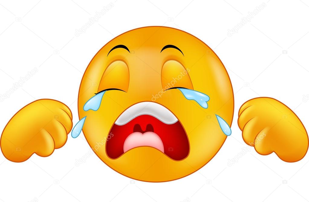 Crying emoticon cartoon