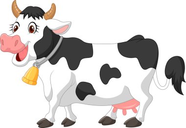 mutlu karikatür inek