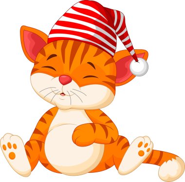 Karikatür kedi uyku