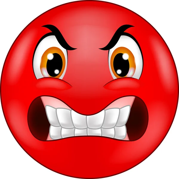 Angry smiley emoticon cartoon — Stock Vector