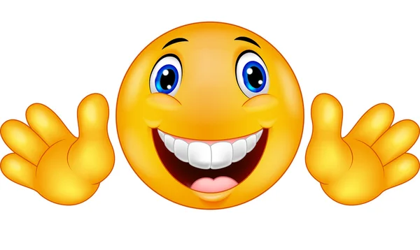 Emoticon felice cartone animato smiley — Vettoriale Stock