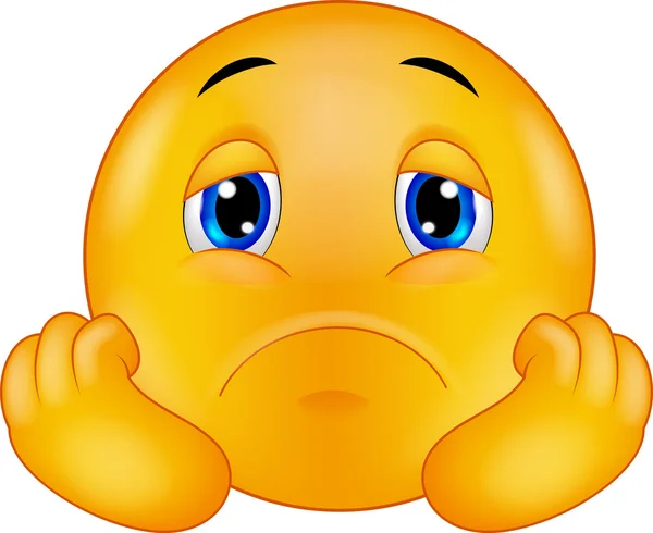 Triste smiley emoticon desenho animado — Vetor de Stock