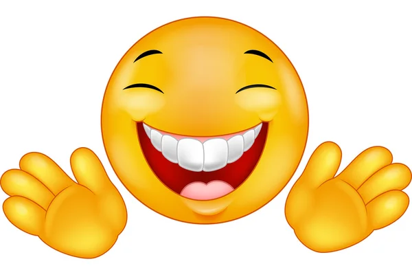 Happy emoticon smiley cartoon — Stock vektor