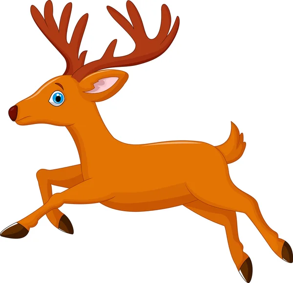 Cartoon deer running — Stock Vector