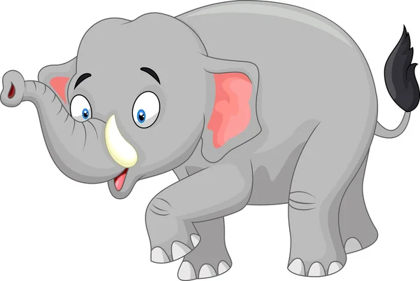 Lindo elefante de dibujos animados — Vector de stock