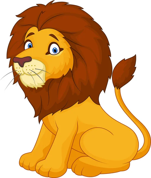 León de dibujos animados lindo — Vector de stock