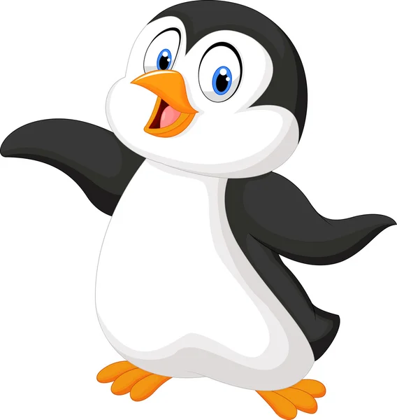 Lindo pingüino de dibujos animados — Vector de stock