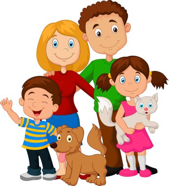 mutlu aile karikatür