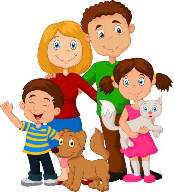 Happy family cartoon clipart