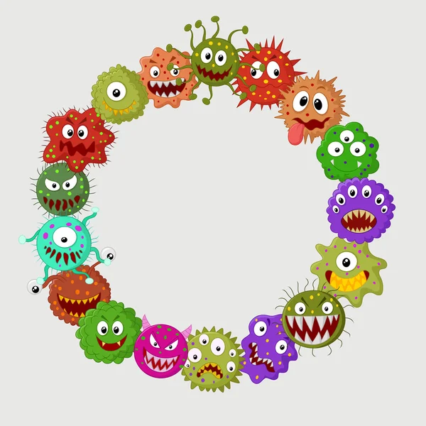 Cartoon bacteria collection set — Stock Vector