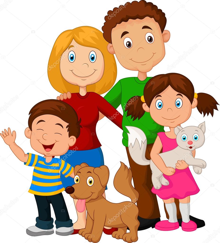 Happy family cartoon