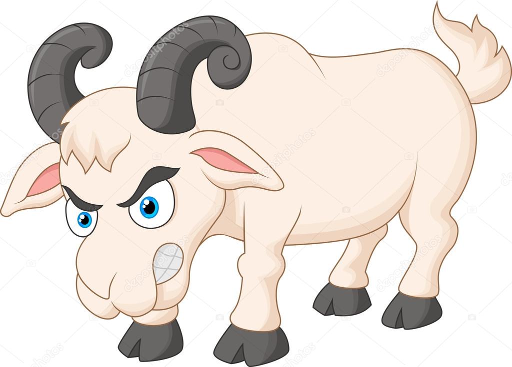Cartoon goat angry
