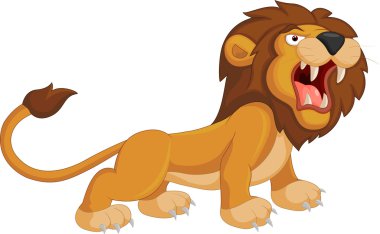 karikatür kükreyen aslan