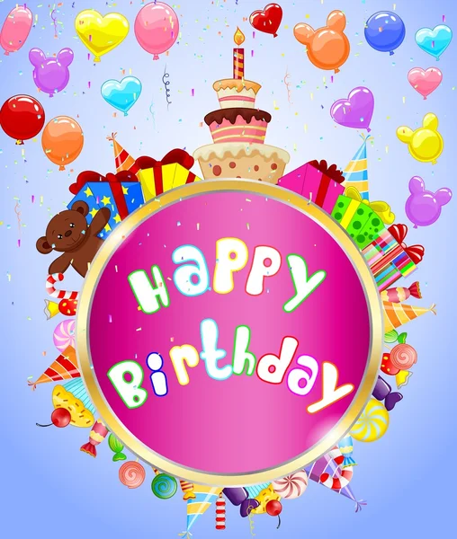 Birthday background cartoon — Stock Vector