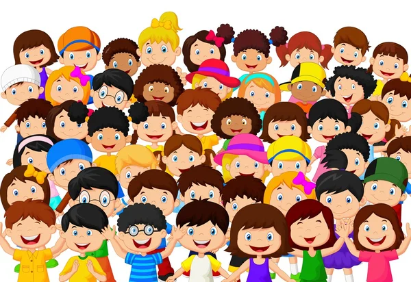 Карикатура на толпу детей — стоковый вектор