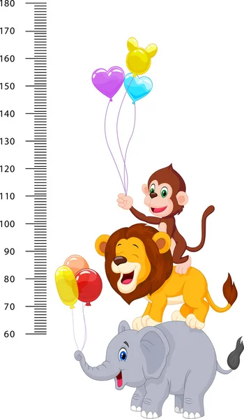 Mur de compteur avec drôle animaux gais dessin animé — Image vectorielle