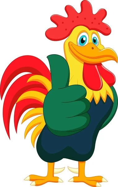 Cartoon rooster giving thumbs up — Stock Vector