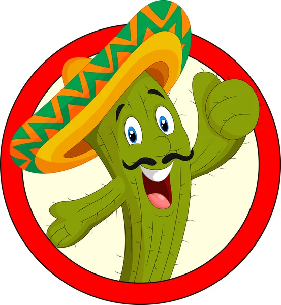 Cactus stripfiguur — Stockvector