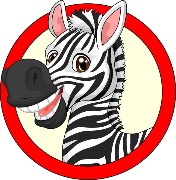 Sevimli çizgi zebra maskot — Stok Vektör