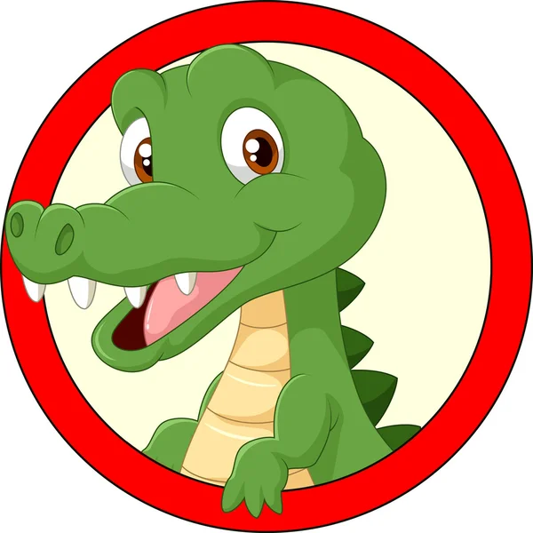 Карикатурный талисман крокодила — стоковый вектор