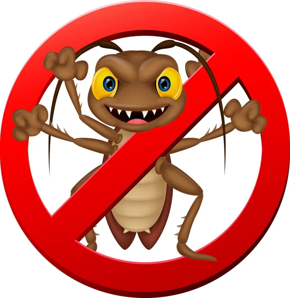 Stop cockroach cartoon — Stock Vector