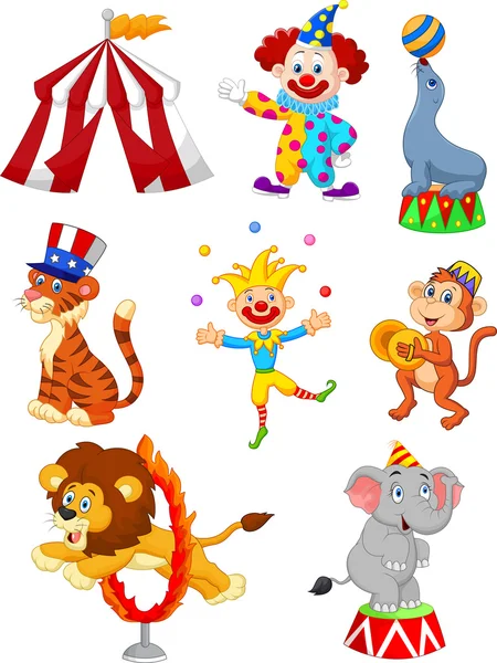 Cute cartoon instellen Circus thema — Stockvector