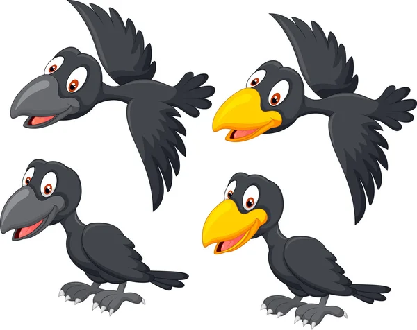 Cute cartoon raven — Stock Vector