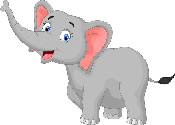 Boldog az, elephant rajzfilm — Stock Vector