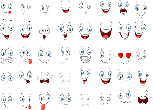 Various face cartoon expressions — Stock Vector