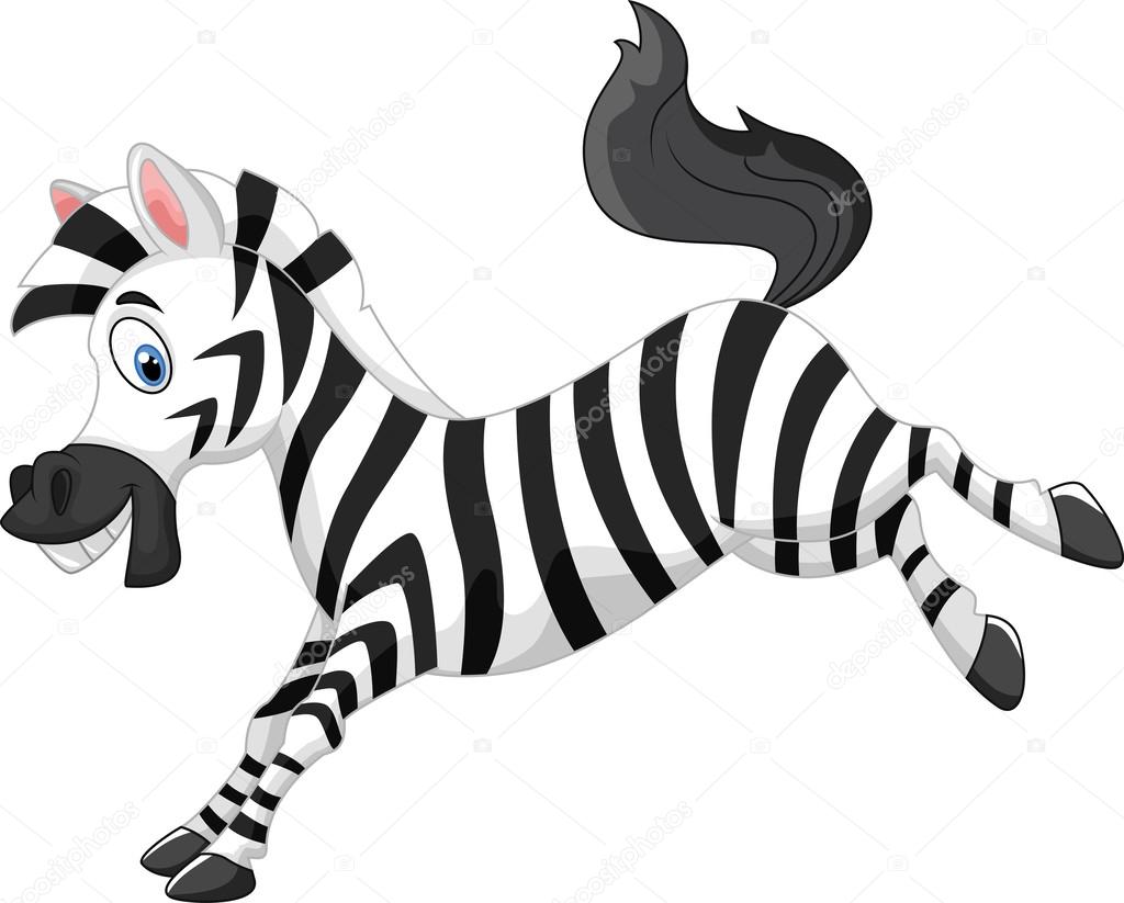 Cartoon little funny zebra
