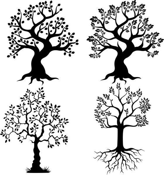 Cartoon Tree silhouette — Stock Vector