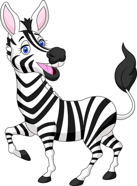 Kreskówka mało zabawny zebra — Wektor stockowy