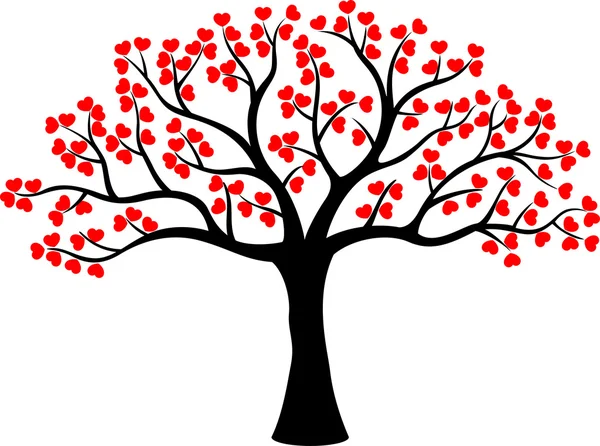 Amour arbre fait de coeurs — Image vectorielle