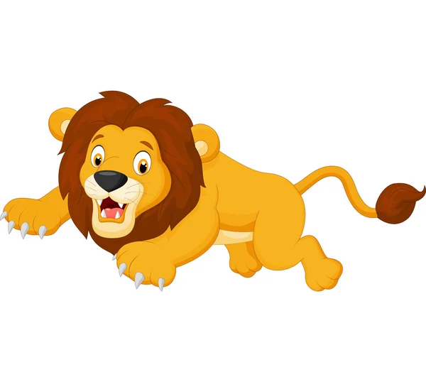 Salto de leão dos desenhos animados — Vetor de Stock