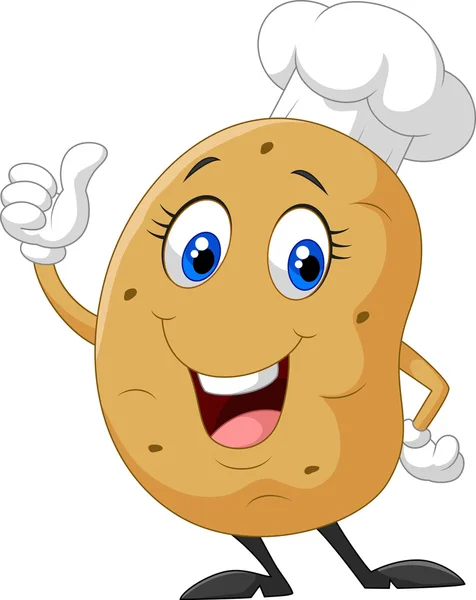 Cartoon potato giving thumb up — Stock Vector