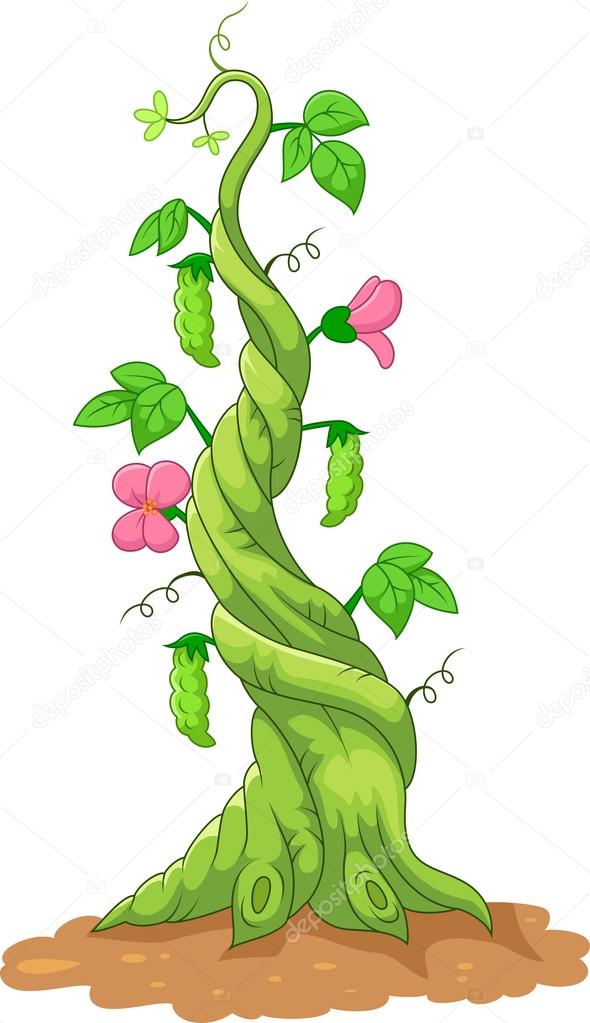 Cartoon bean stalk — Stock Vector © tigatelu 65406871