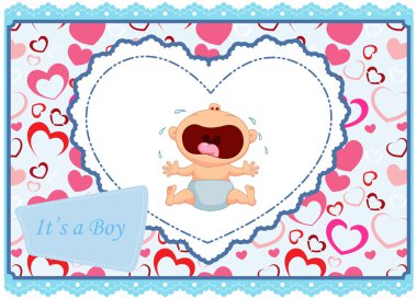 Çizgi film bebek çocuk ağlayan kartı