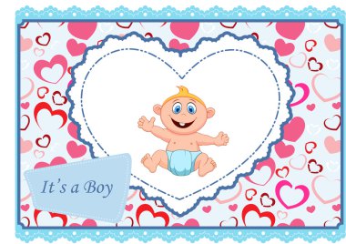 Sevimli çizgi bebek kartı