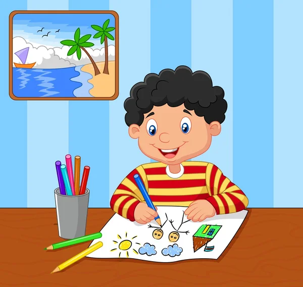Desen animat băiețel desen — Vector de stoc