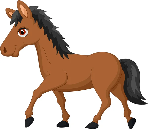 Dibujos animados Caballo marrón — Vector de stock