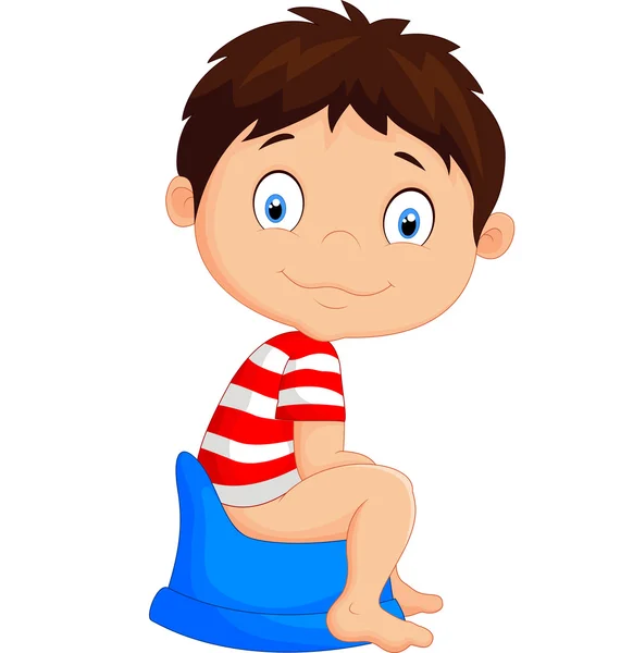 Cartoon boy sitting on the nočty — Stockový vektor