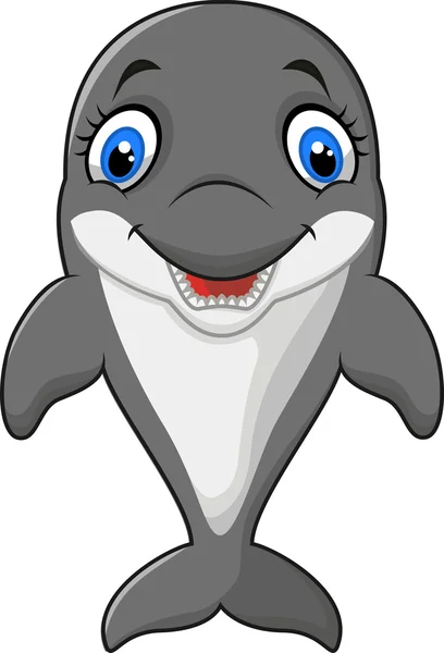 Dibujos animados divertido delfín — Vector de stock