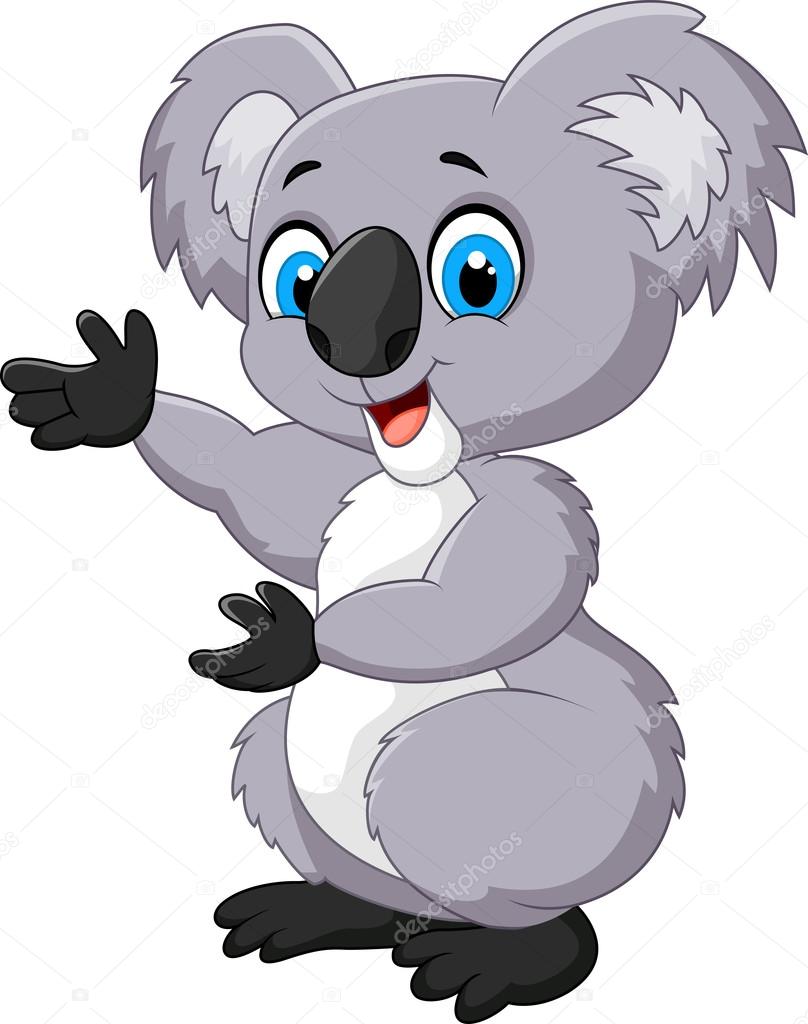 Happy cartoon koala